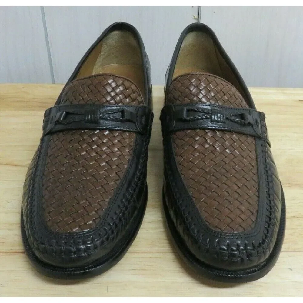 Mens Florsheim 12073 Woven Leather Dress Shoes Loafers Slip On Size‎ 9 D
